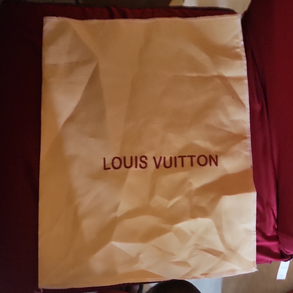 Louis Vuitton Cream Bag with Red Logo